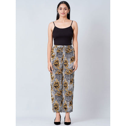 First Resort by Ramola Bachchan Grey Baroque Animal Print Palazzos