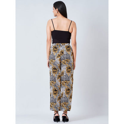 First Resort by Ramola Bachchan Grey Baroque Animal Print Palazzos