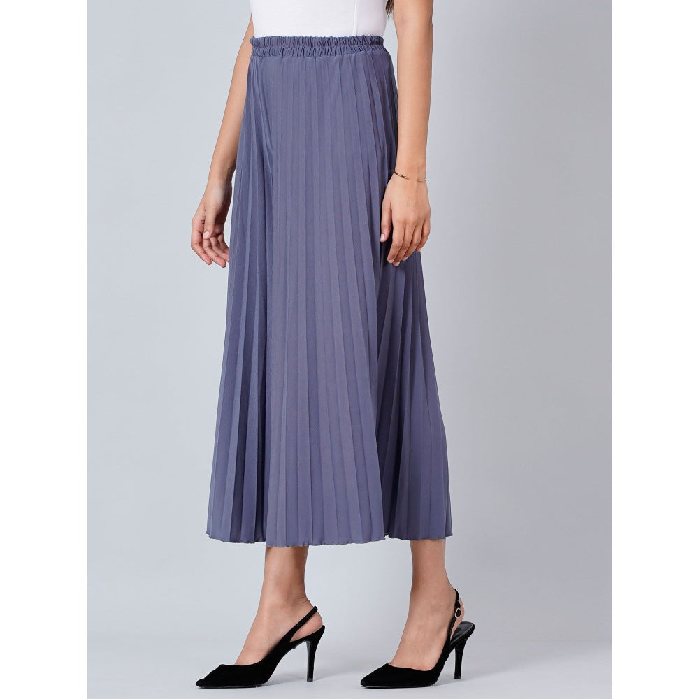 First Resort by Ramola Bachchan Blue Wide Leg Pleated Palazzo