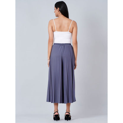 First Resort by Ramola Bachchan Blue Wide Leg Pleated Palazzo