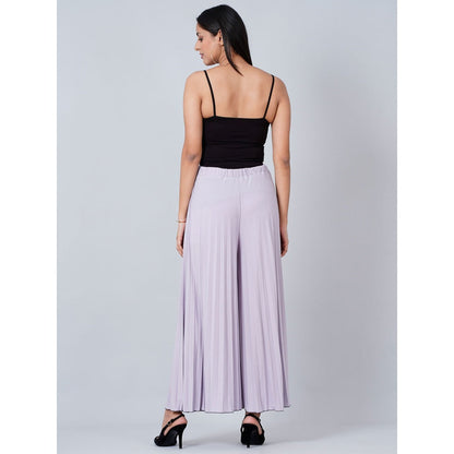 First Resort by Ramola Bachchan Lavender Wide Leg Pleated Palazzo