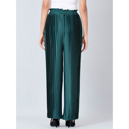 First Resort by Ramola Bachchan Bottle Teal Pleated Palazzo