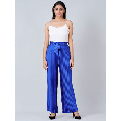 First Resort by Ramola Bachchan Cobalt Blue Pleated Palazzo