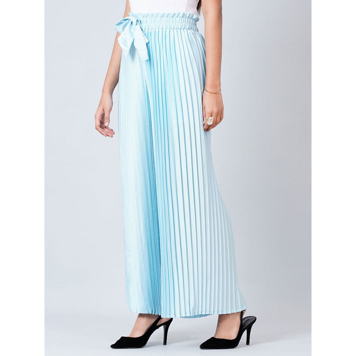 First Resort by Ramola Bachchan Light Blue Pleated Palazzo
