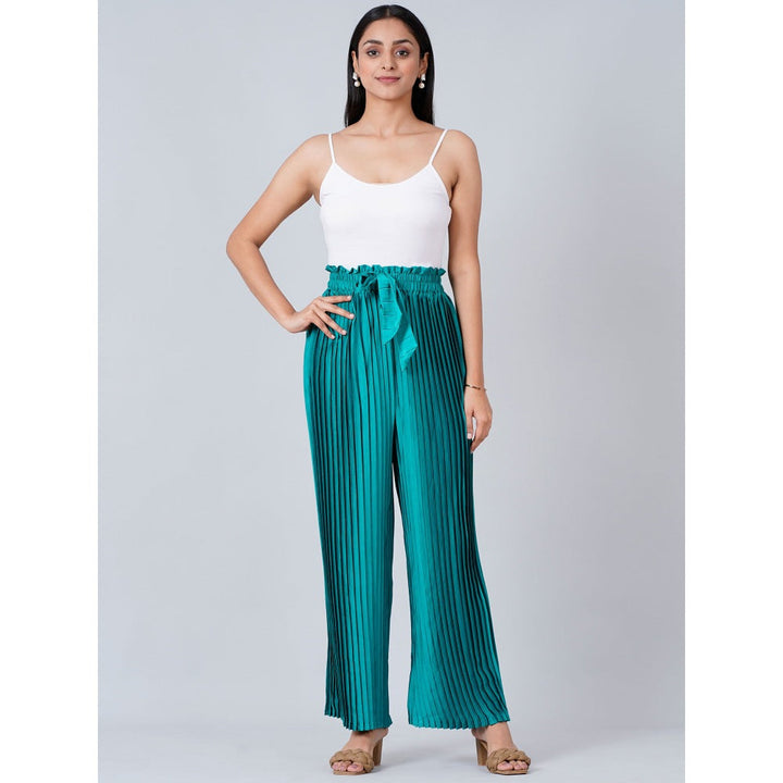 First Resort by Ramola Bachchan Turquoise Pleated Palazzo