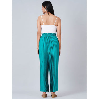 First Resort by Ramola Bachchan Turquoise Pleated Palazzo