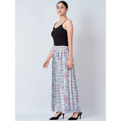 First Resort by Ramola Bachchan Grey Geometric Pleated Palazzo