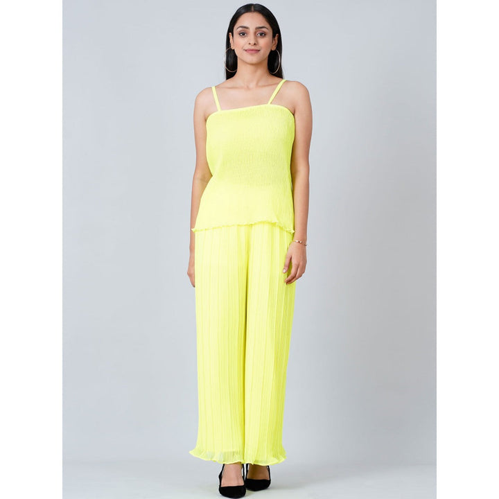First Resort by Ramola Bachchan Neon Green Camisole and Pleated Palazzo (Set of 2)