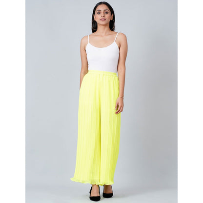 First Resort by Ramola Bachchan Neon Green Camisole and Pleated Palazzo (Set of 2)