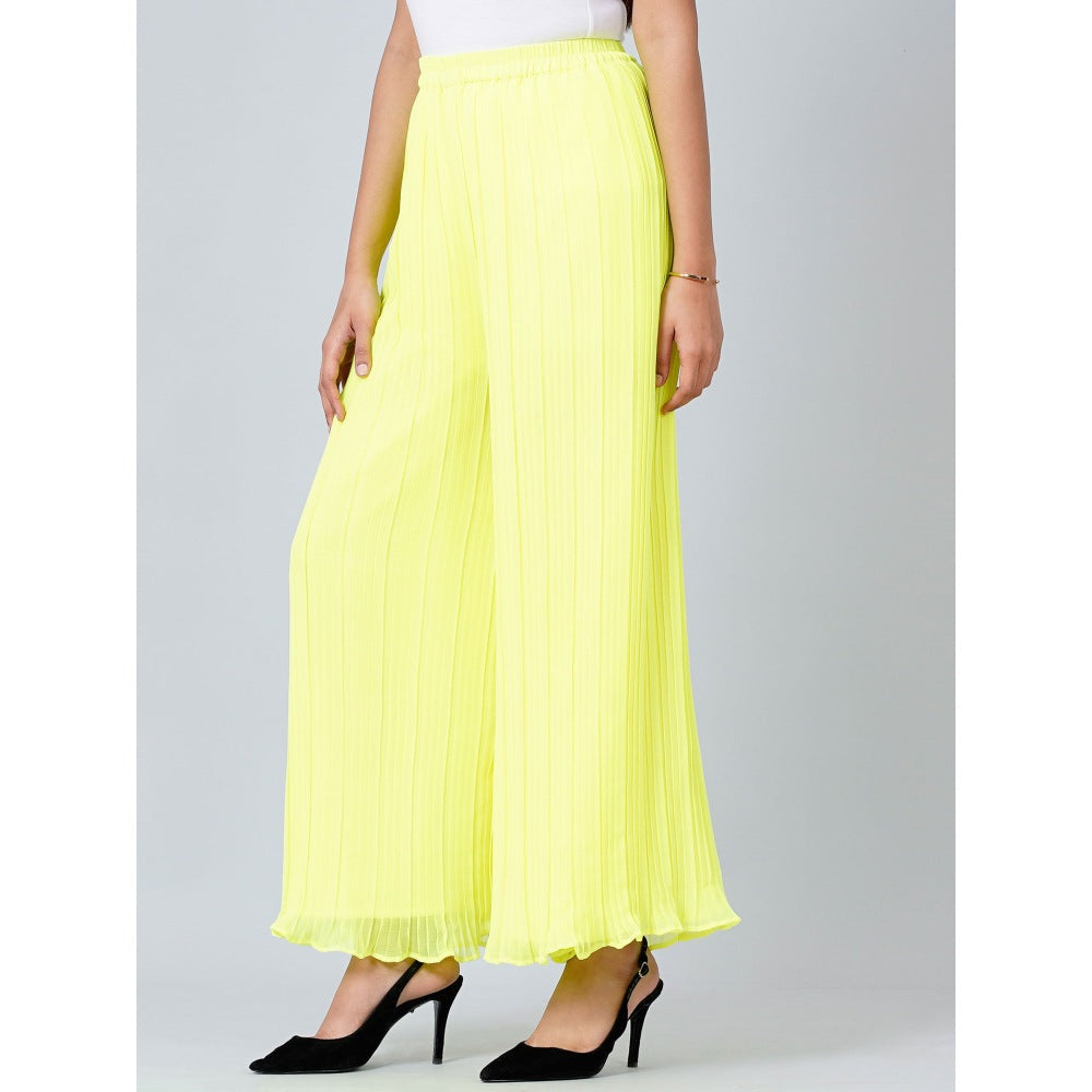 First Resort by Ramola Bachchan Neon Green Camisole and Pleated Palazzo (Set of 2)
