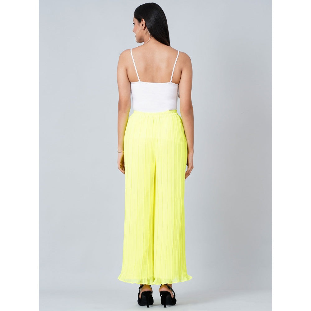 First Resort by Ramola Bachchan Neon Green Camisole and Pleated Palazzo (Set of 2)