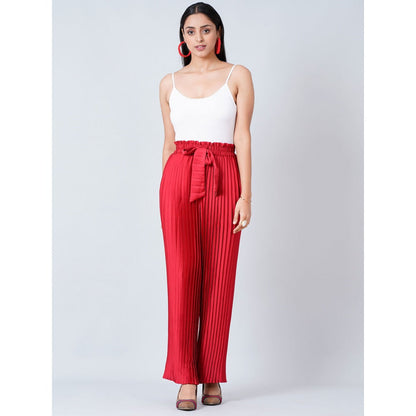 First Resort by Ramola Bachchan Pink Floral Top and Pleated Palazzo (Set of 2)
