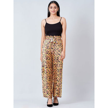 First Resort by Ramola Bachchan Brown Animal Print Top and Knife Pleated Palazzo (Set of 2)