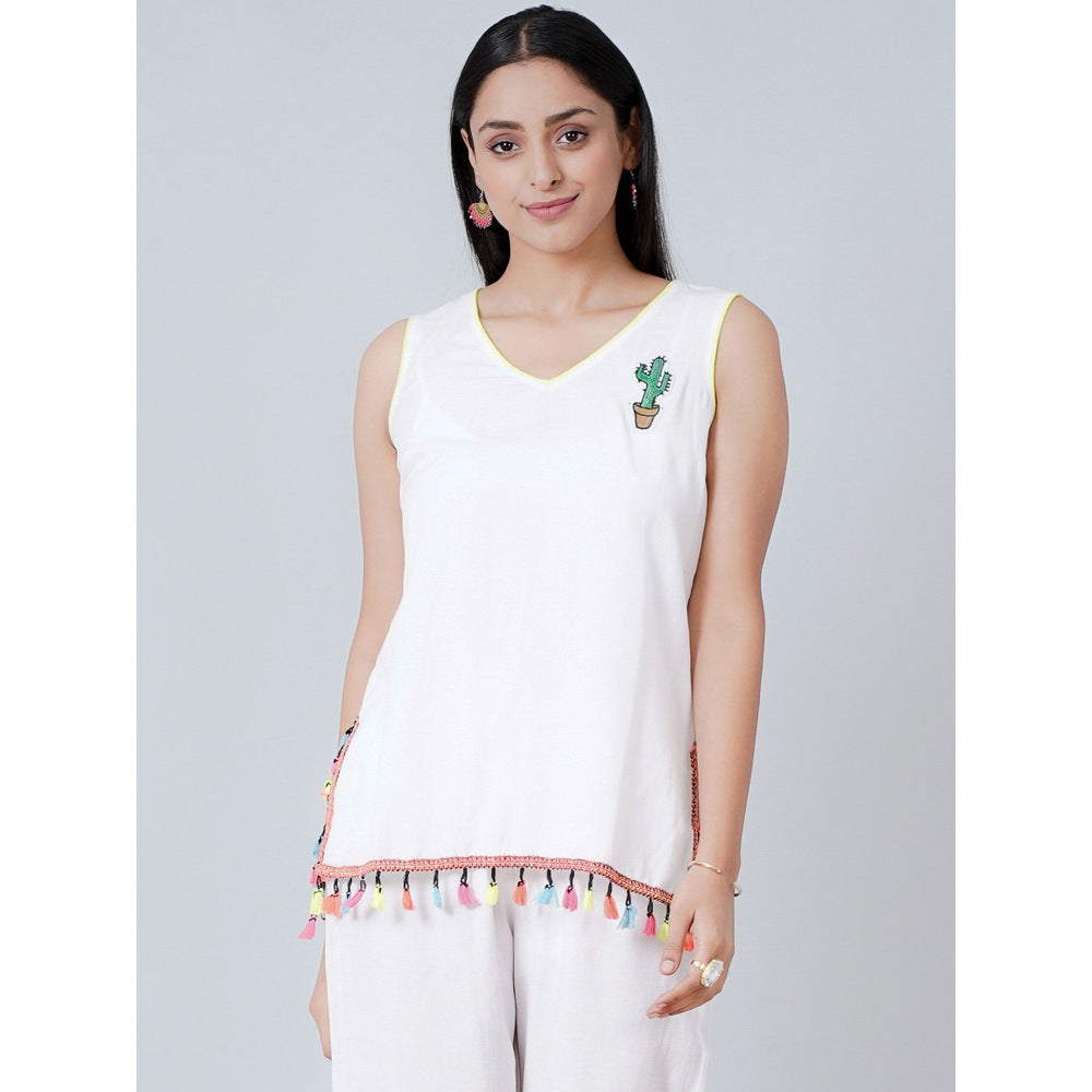First Resort by Ramola Bachchan White Summer Top
