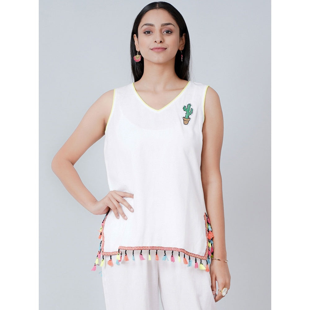 First Resort by Ramola Bachchan White Summer Top