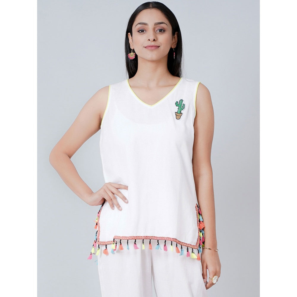First Resort by Ramola Bachchan White Summer Top