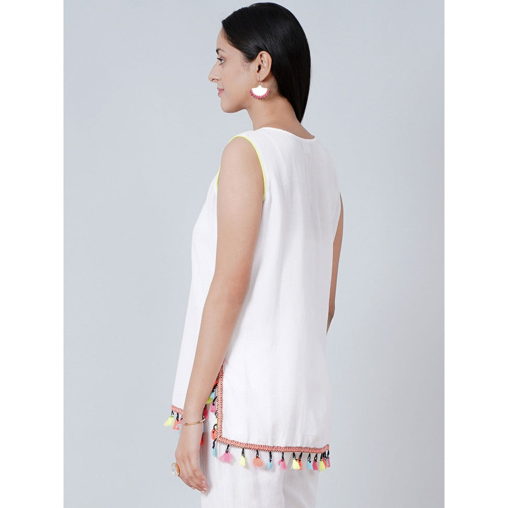 First Resort by Ramola Bachchan White Summer Top