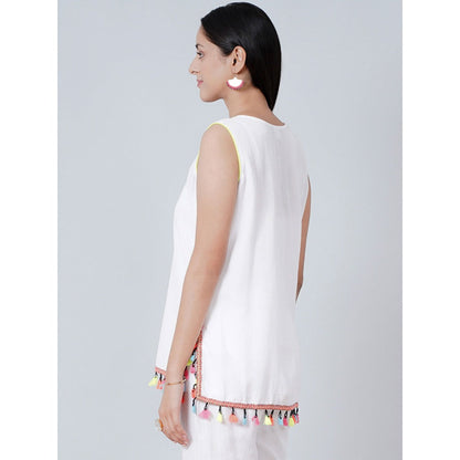 First Resort by Ramola Bachchan White Summer Top