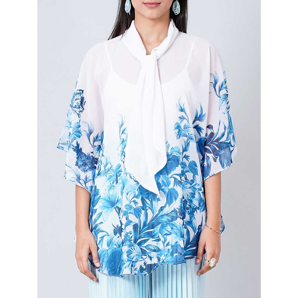 First Resort by Ramola Bachchan White Floral Top