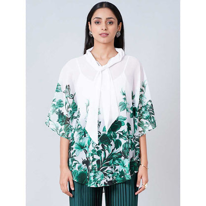 First Resort by Ramola Bachchan White Floral Top