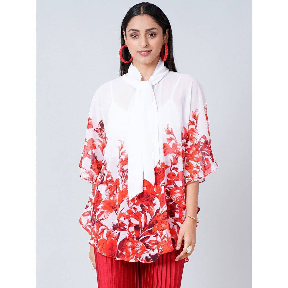 First Resort by Ramola Bachchan White Floral Top