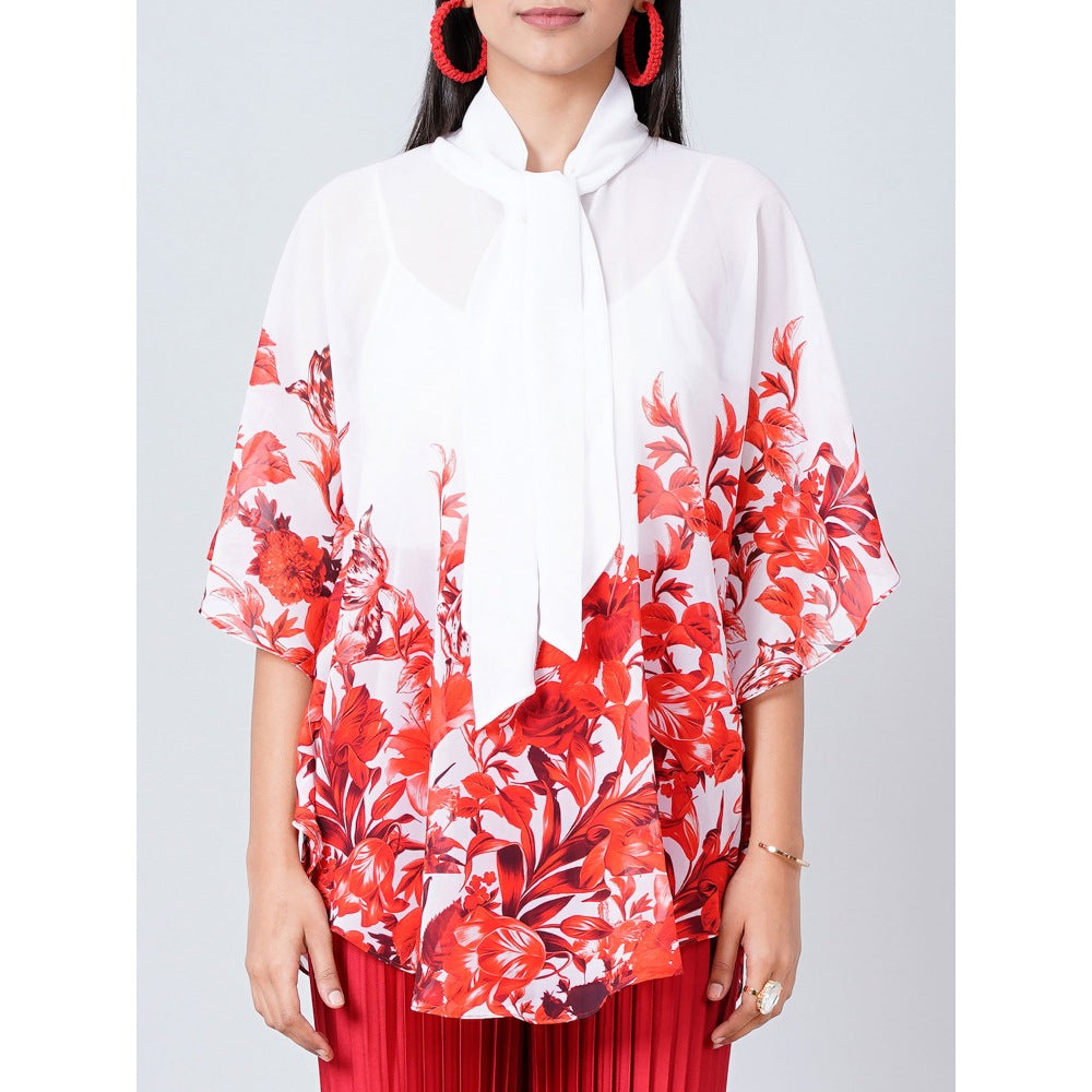 First Resort by Ramola Bachchan White Floral Top