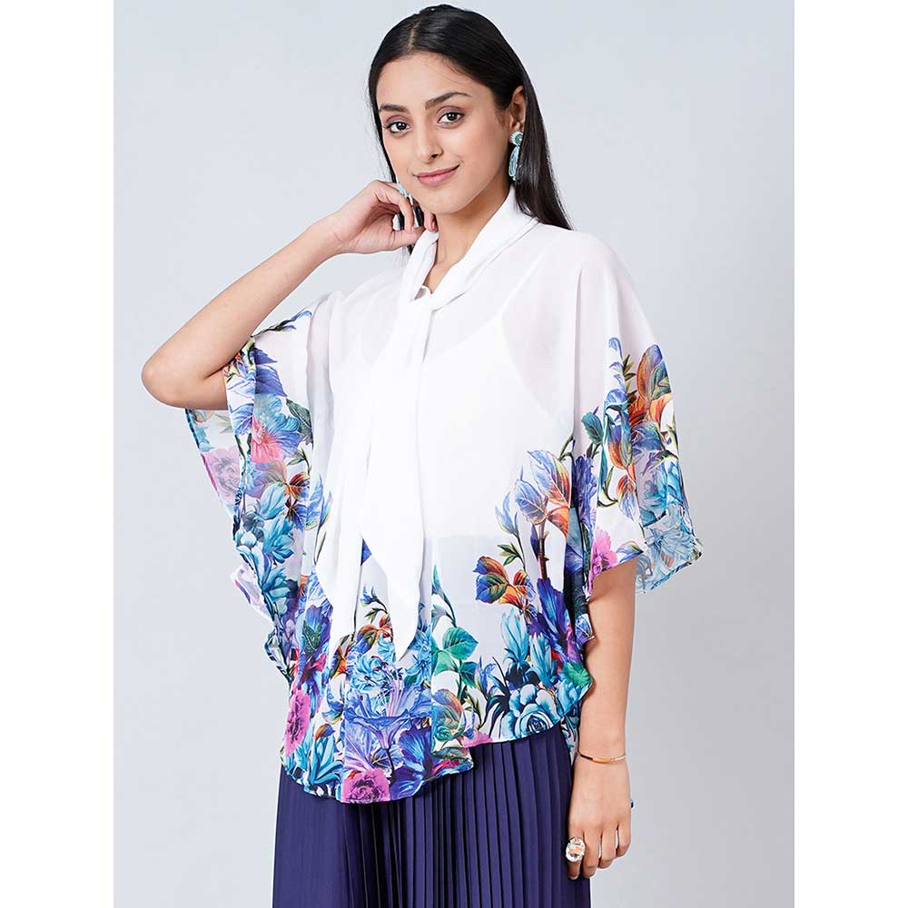 First Resort by Ramola Bachchan White Floral Top