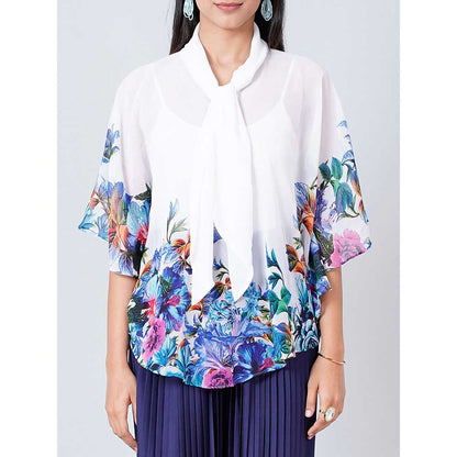 First Resort by Ramola Bachchan White Floral Top