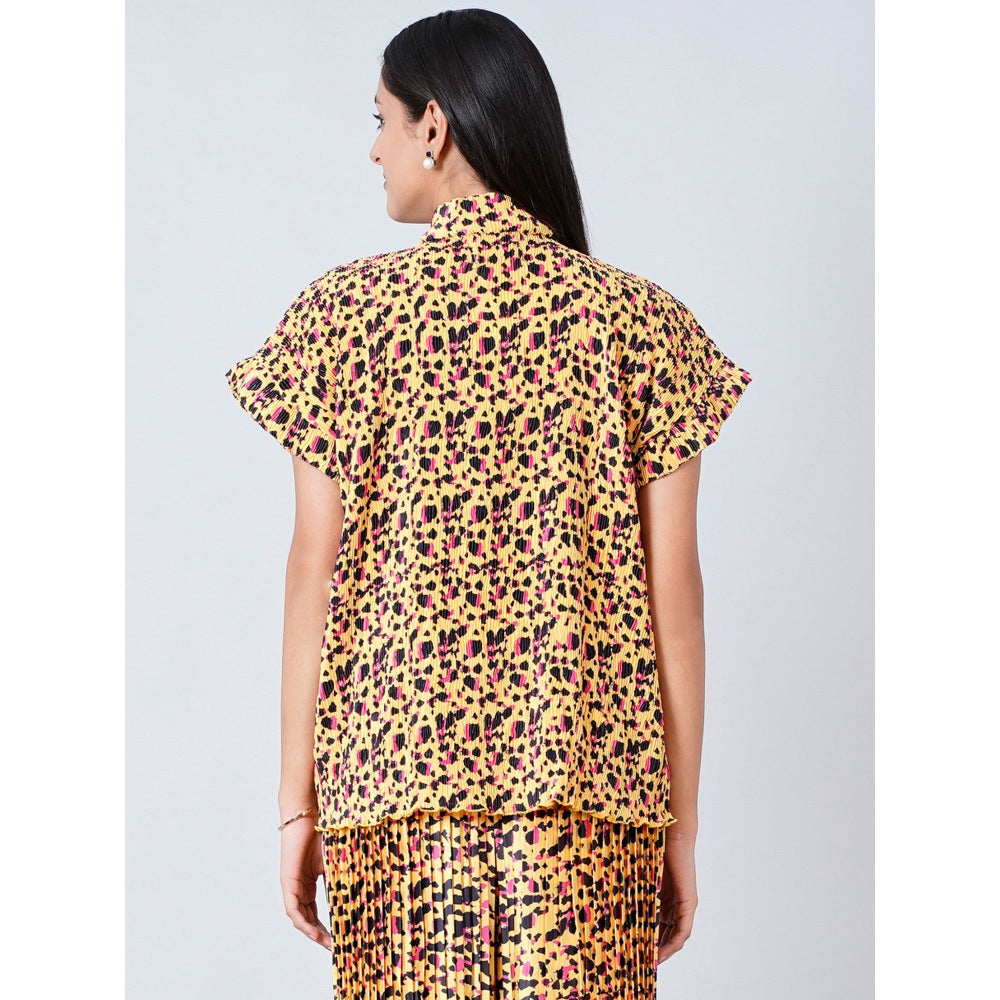 First Resort by Ramola Bachchan Brown Animal Print Top