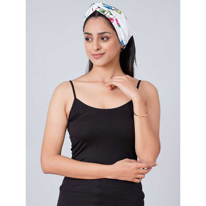 First Resort by Ramola Bachchan White And Blue Floral Print Headband