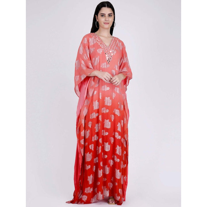 First Resort by Ramola Bachchan Pink Ombre Full Length Kaftan