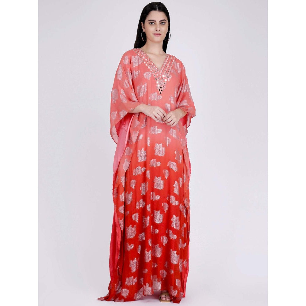 First Resort by Ramola Bachchan Pink Ombre Full Length Kaftan
