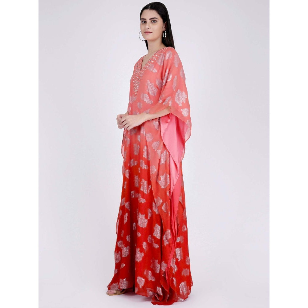 First Resort by Ramola Bachchan Pink Ombre Full Length Kaftan