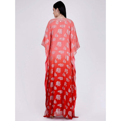 First Resort by Ramola Bachchan Pink Ombre Full Length Kaftan