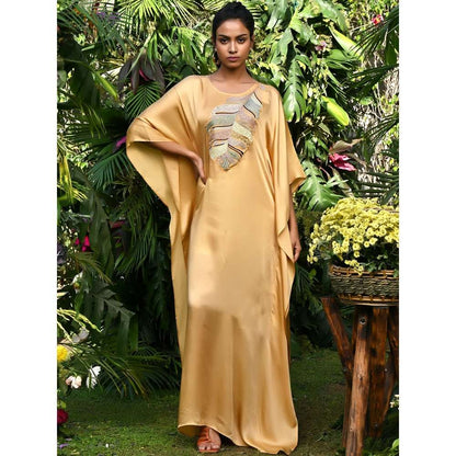 First Resort by Ramola Bachchan Dandelion Embroidered Full Length Kaftan