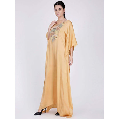 First Resort by Ramola Bachchan Dandelion Embroidered Full Length Kaftan
