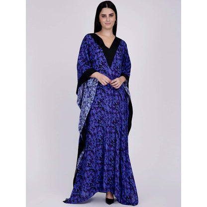 First Resort by Ramola Bachchan Blue Camouflage Full Length Kaftan