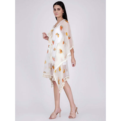First Resort by Ramola Bachchan Yellow And Green Butterfly Mid Length Kaftan (Set of 2)