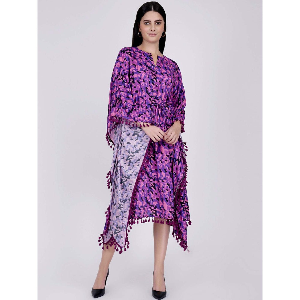 First Resort by Ramola Bachchan Pink Camouflage Mid Length Kaftan