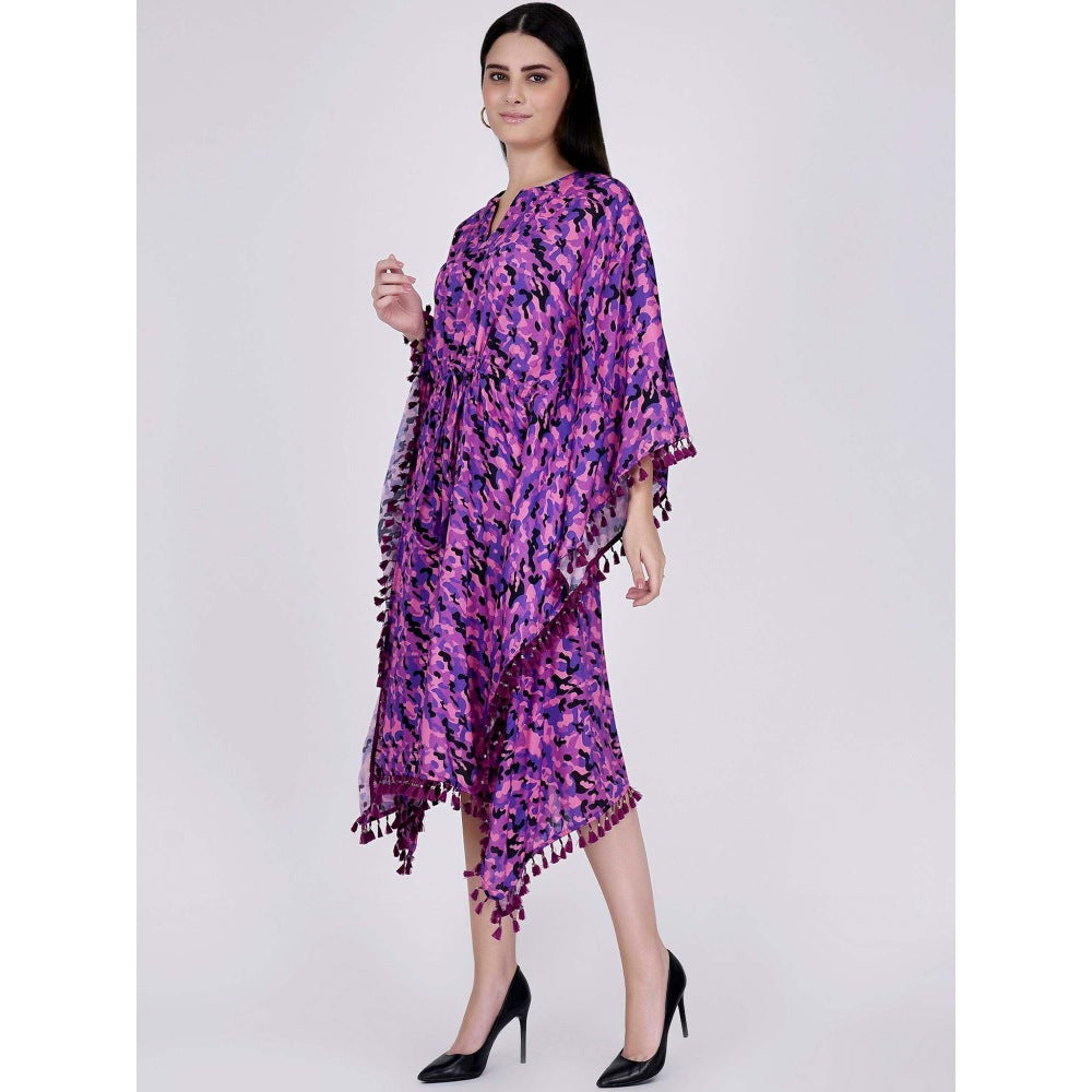 First Resort by Ramola Bachchan Pink Camouflage Mid Length Kaftan
