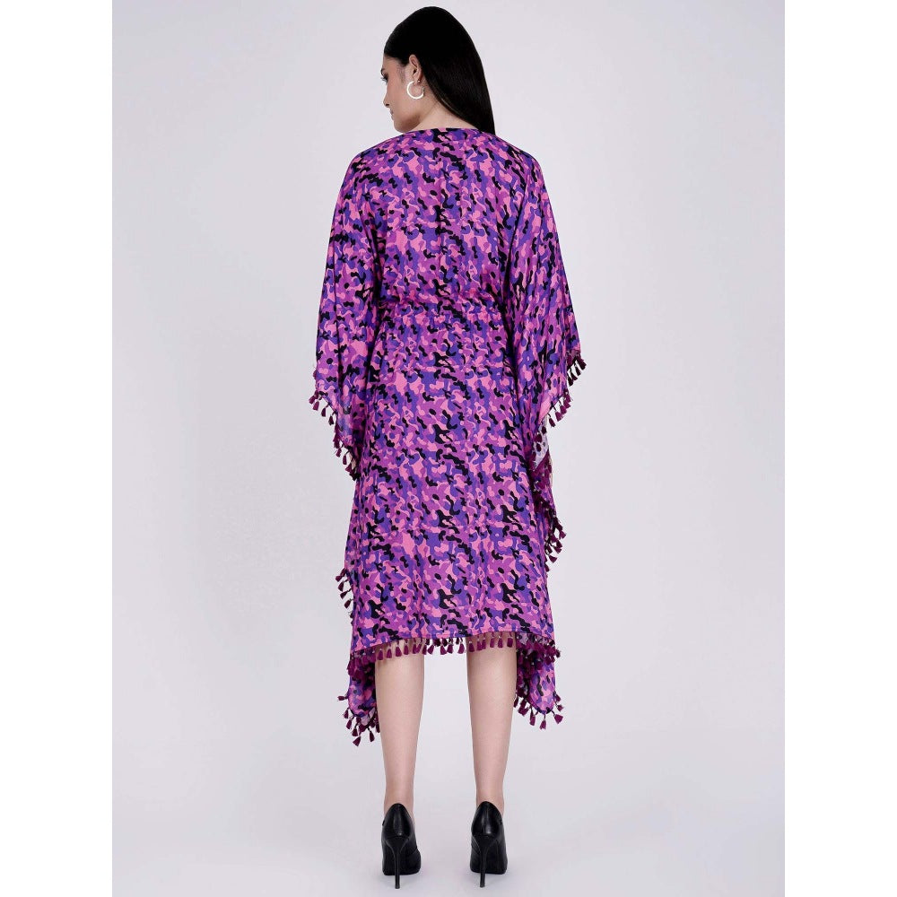 First Resort by Ramola Bachchan Pink Camouflage Mid Length Kaftan