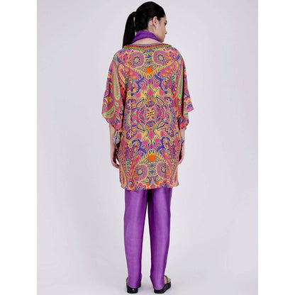 First Resort by Ramola Bachchan Rose Pink And Yellow Paisley Pants And Dupatta Set (Set of 3)