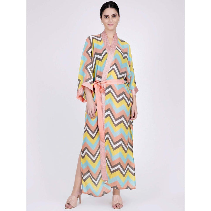 First Resort by Ramola Bachchan Peach And Yellow Cover-Up (Set of 2)