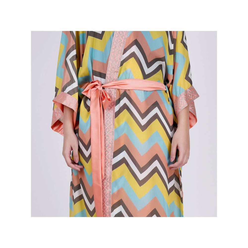 First Resort by Ramola Bachchan Peach And Yellow Cover-Up (Set of 2)