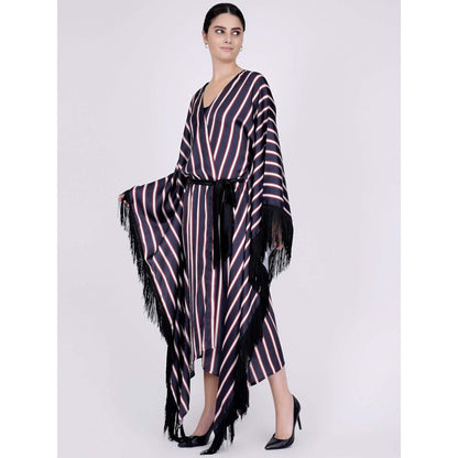First Resort by Ramola Bachchan Dark Blue Full Length Cover-Up (Set of 2)