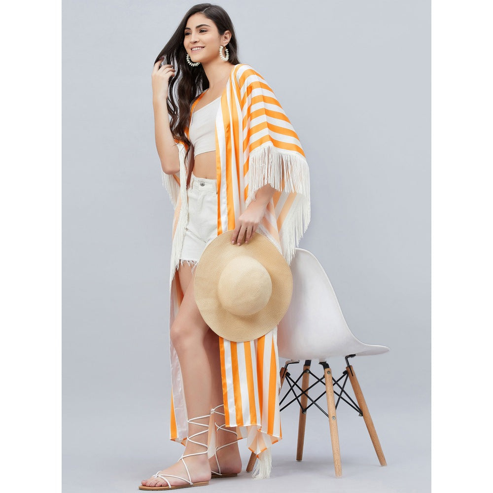First Resort by Ramola Bachchan Orange Full Length Cover-Up (Set of 2)