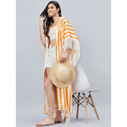 First Resort by Ramola Bachchan Orange Full Length Cover-Up (Set of 2)