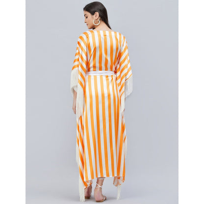 First Resort by Ramola Bachchan Orange Full Length Cover-Up (Set of 2)