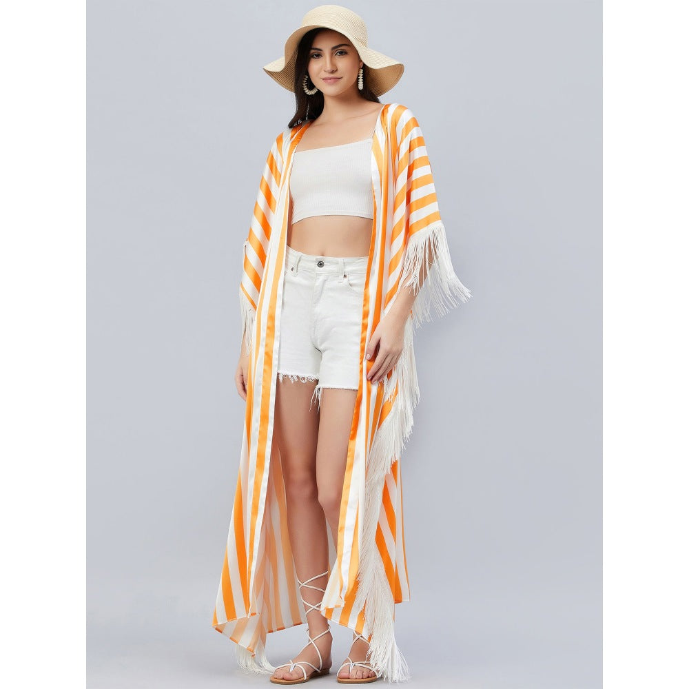 First Resort by Ramola Bachchan Orange Full Length Cover-Up (Set of 2)
