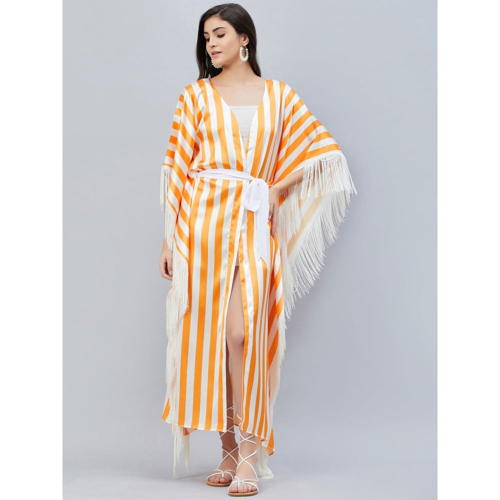 First Resort by Ramola Bachchan Orange Full Length Cover-Up (Set of 2)